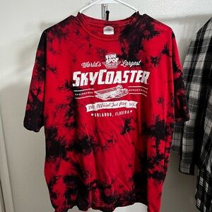 Red and Black Tie-Dye Men's T-Shirt